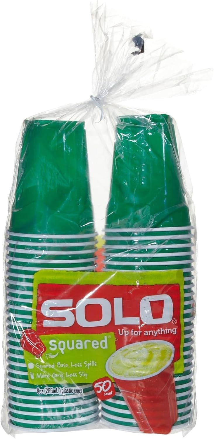 Solo Plastic Party Cups, Red - 9 oz - 50 ct