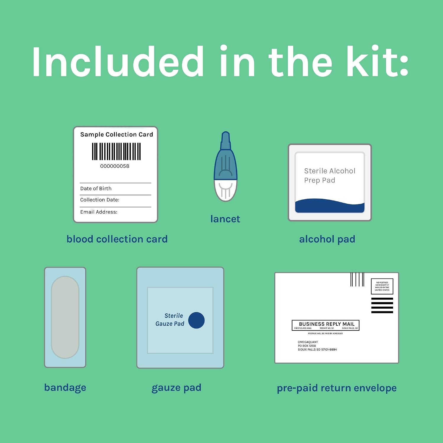 Omega Quant Omega-3 Index Complete - Complete Fatty Acid Profile Blood Test Kit | Includes - Omega-3s, Omega-6s, Saturated Fats, Monounsaturated fats