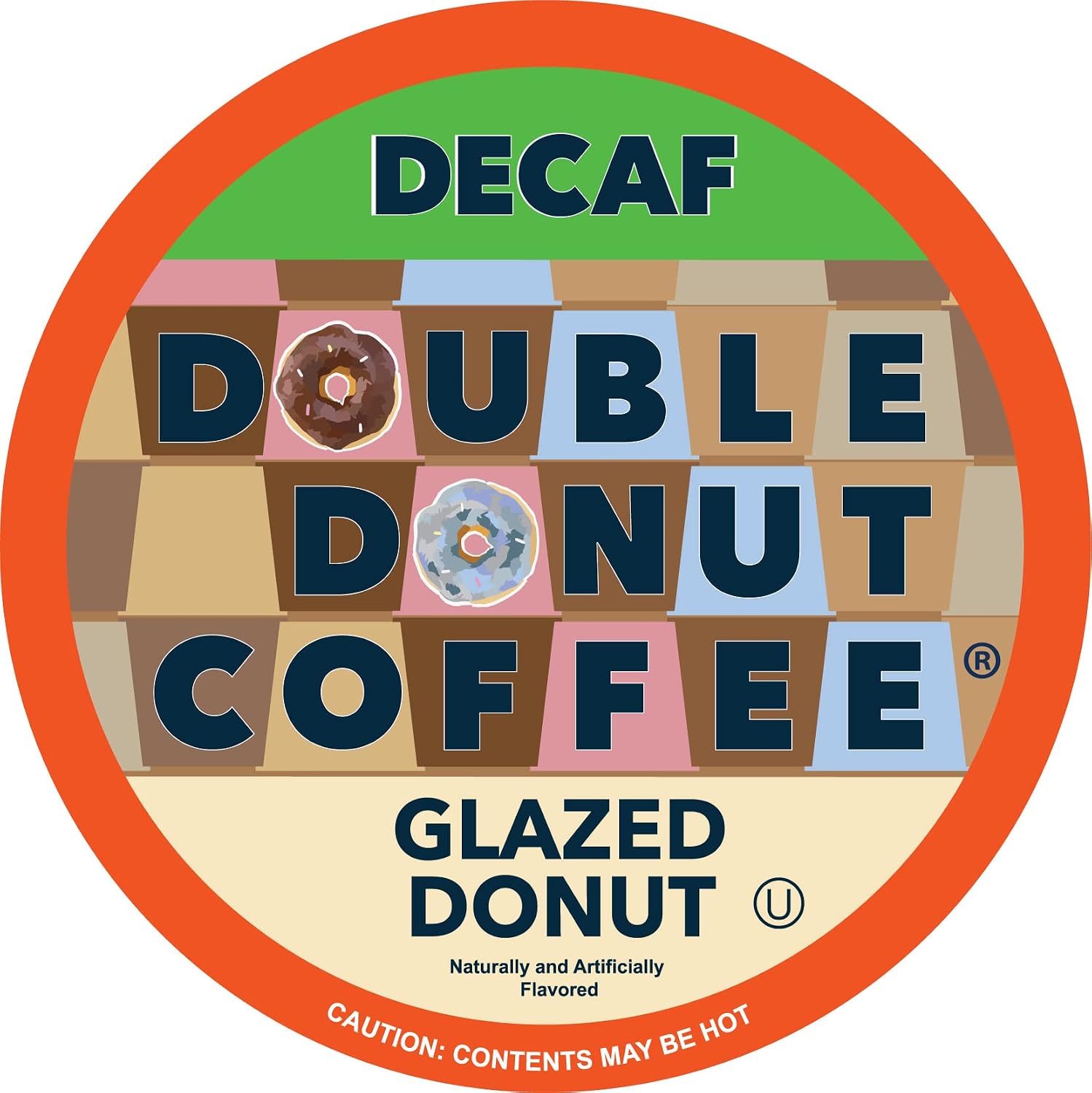 Double Donut Coffee Double Donut Medium Roast Decaf Coffee Pods, Classic, for Keurig K-Cup Machines, 24 Single-Serve Capsules per Box