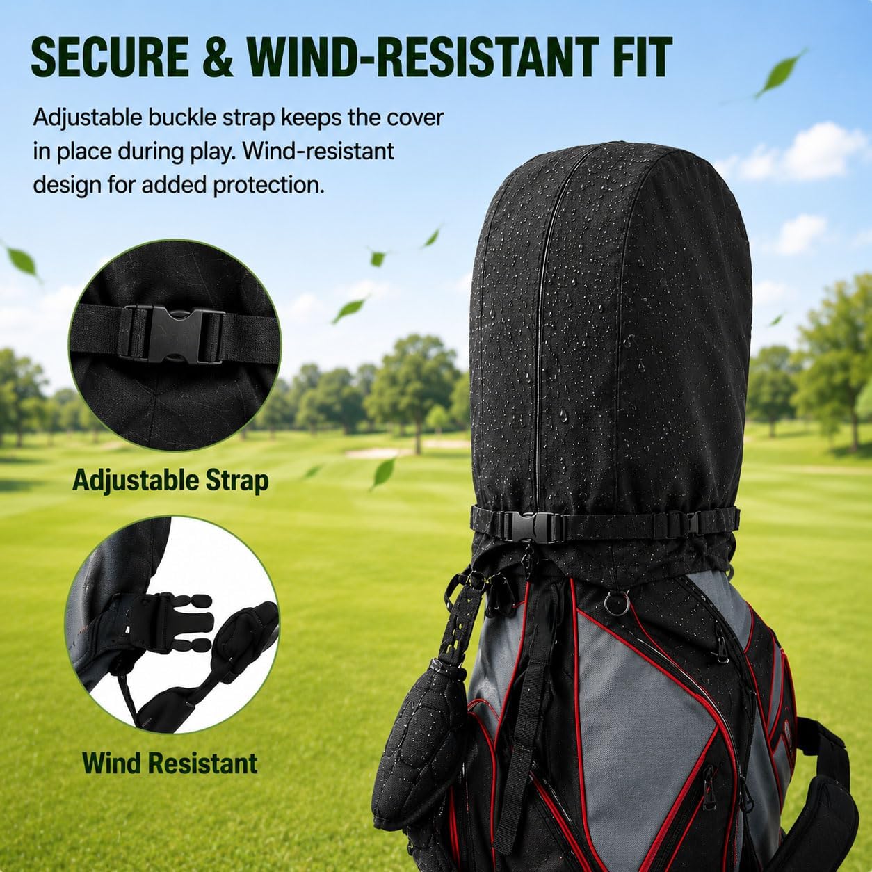 Golf Bag Cover for Datrek Go Lite Hybrid 2018–2026, Cart & Stand Bag Cover with Water-Resistant Zipper, Adjustable Buckle Strap