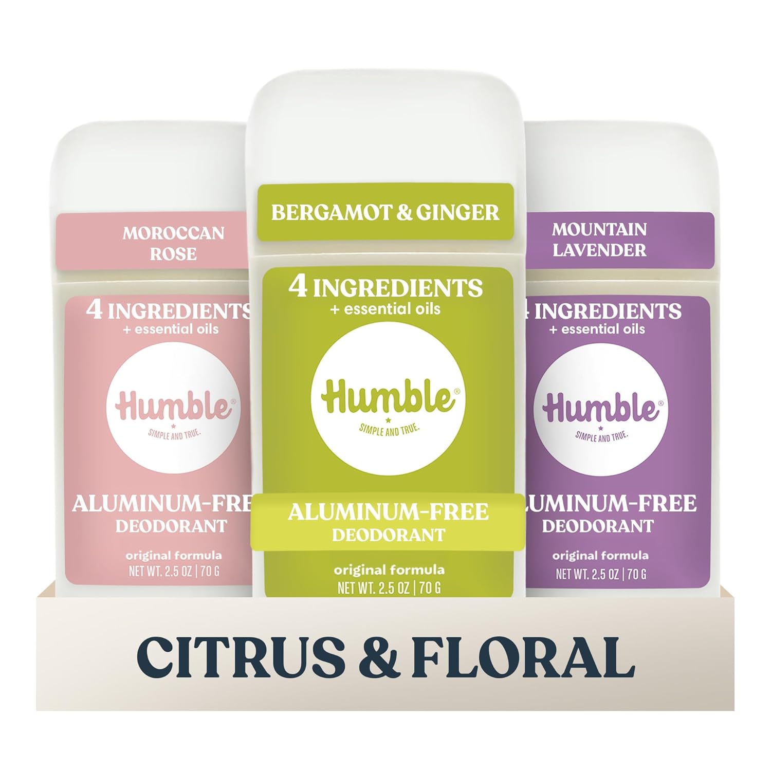Humble Aluminum-Free Deodorant, Simply Unscented - 1 Pack | Baking Soda-Free, Clean, Fresh, Natural, Essential Oils, Sensitive Skin, Long-Lasting Odor Control, Cruelty-Free, Men & Women
