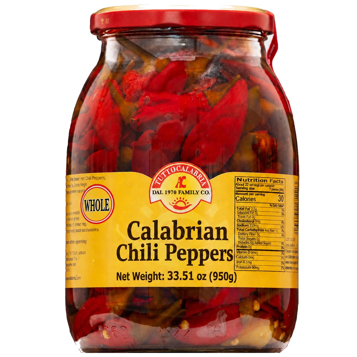 TUTTOCALABRIA Whole Calabrian Chili Peppers in Oil, Club Pack