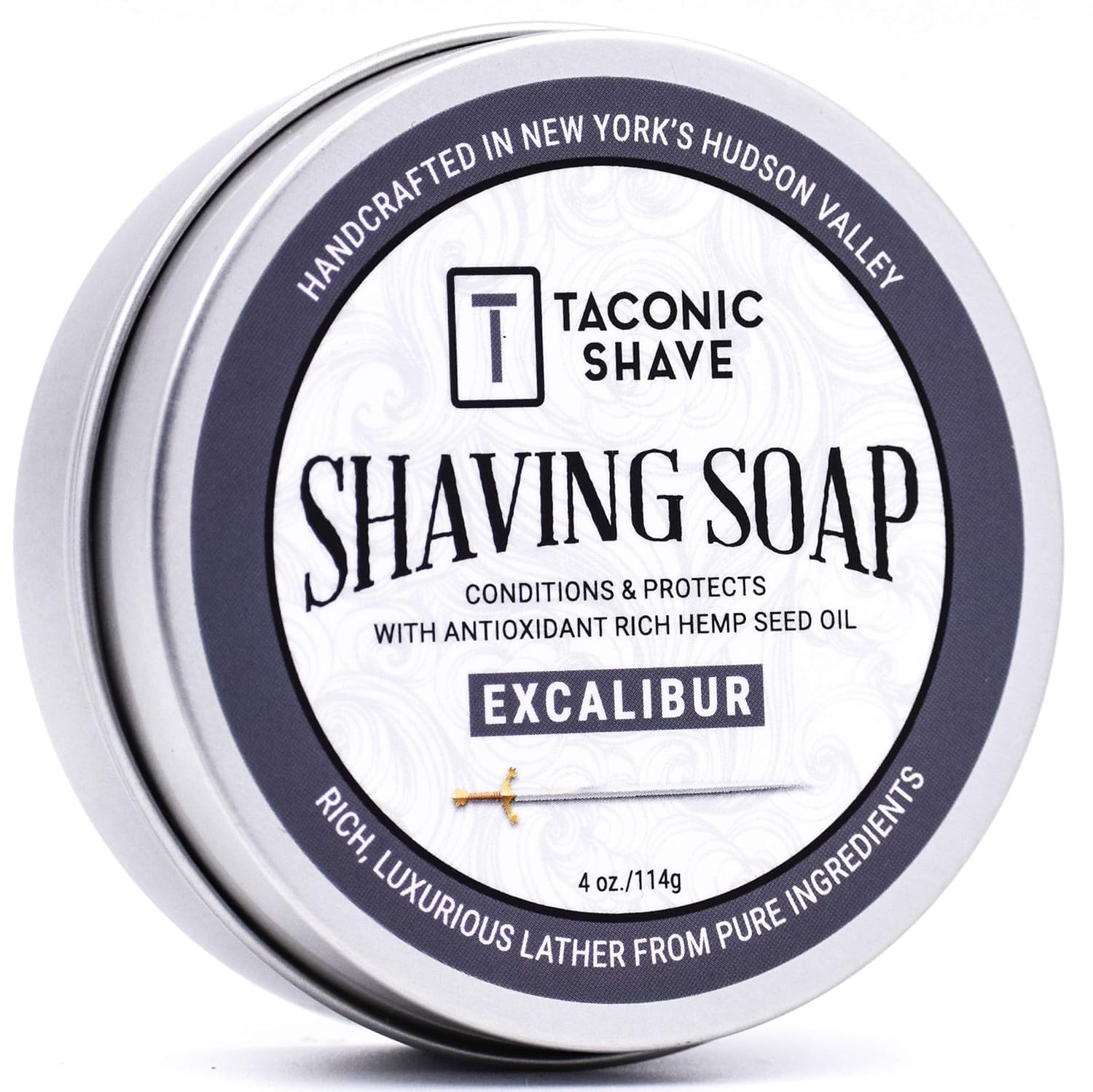 Taconic Lavender Natural Shaving Soap Puck, Rich Lather | Calming lavender aroma pairs with moisturizing natural oils to build rich protective lather for a comfortable wet shave.