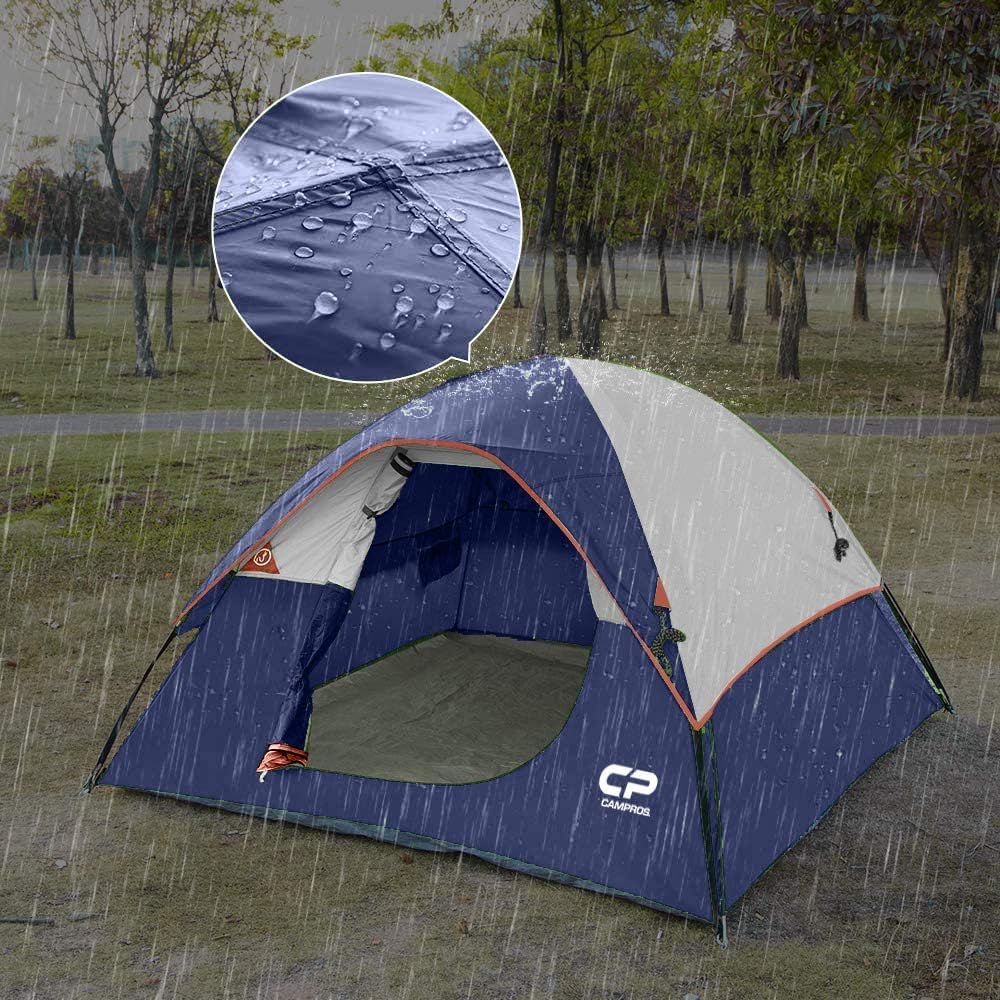CAMPROS CP 3 Person Tent, Waterproof Dome Tents for Camping with Rainfly