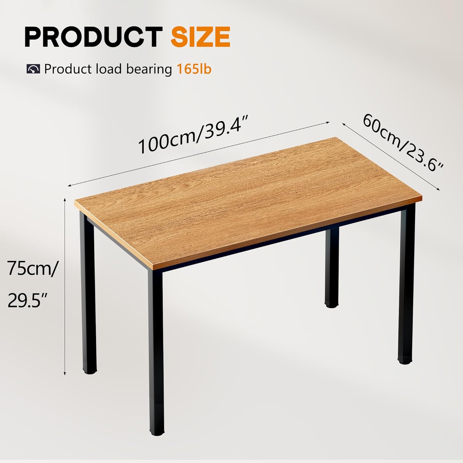 DlandHome 47 inches Medium Computer Desk for Bedroom, Retro