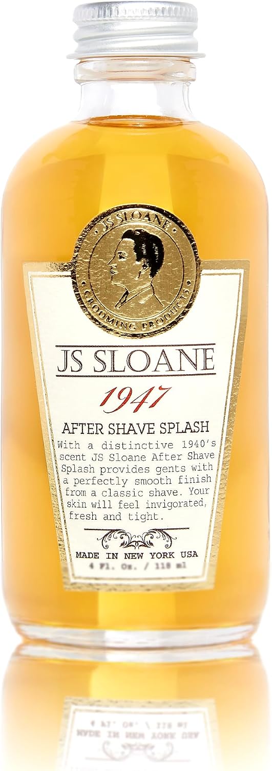 JS Sloane 1947 After Shave Splash for Men – Classic Barbershop Aftershave, Refreshing & Toning Post Shave, Signature Masculine Scent, 4 oz