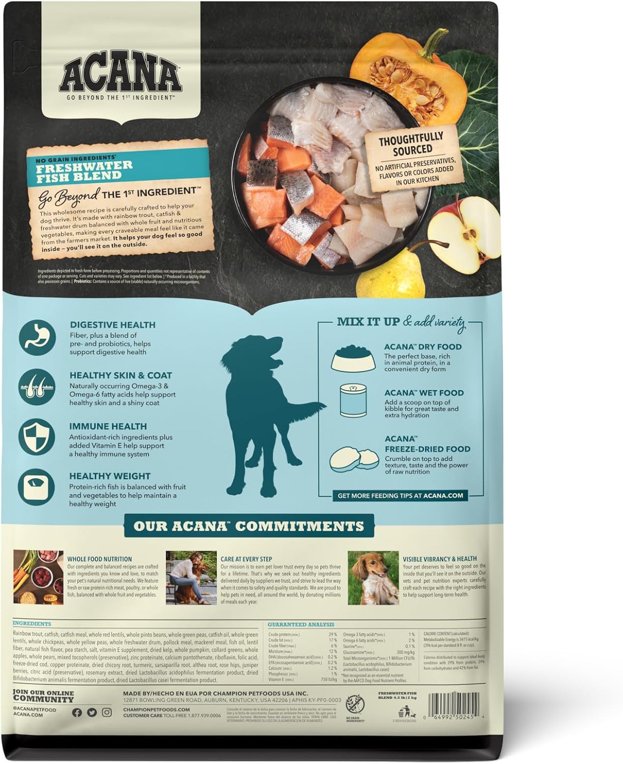 ACANA Grain Free Dry Dog Food Red Meat Recipe 4.5lb. Bag | Freeze Dried, Grain Free, High Protein, Made in the USA, Omega-3 Fatty Acids, Digestive Health, Global Quality Ingredients