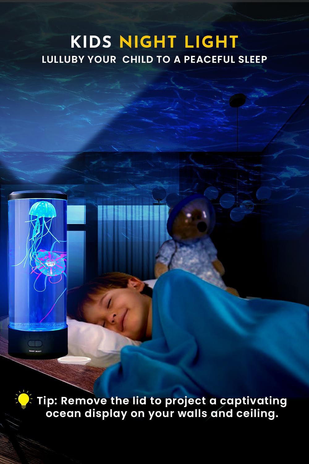Brewish Jellyfish Lamp, 16 Color Options, 4 Mode Lifelike Jellyfish Aquarium, Electric Jellyfish LED Night Light, Fake Aquarium, Home Decor