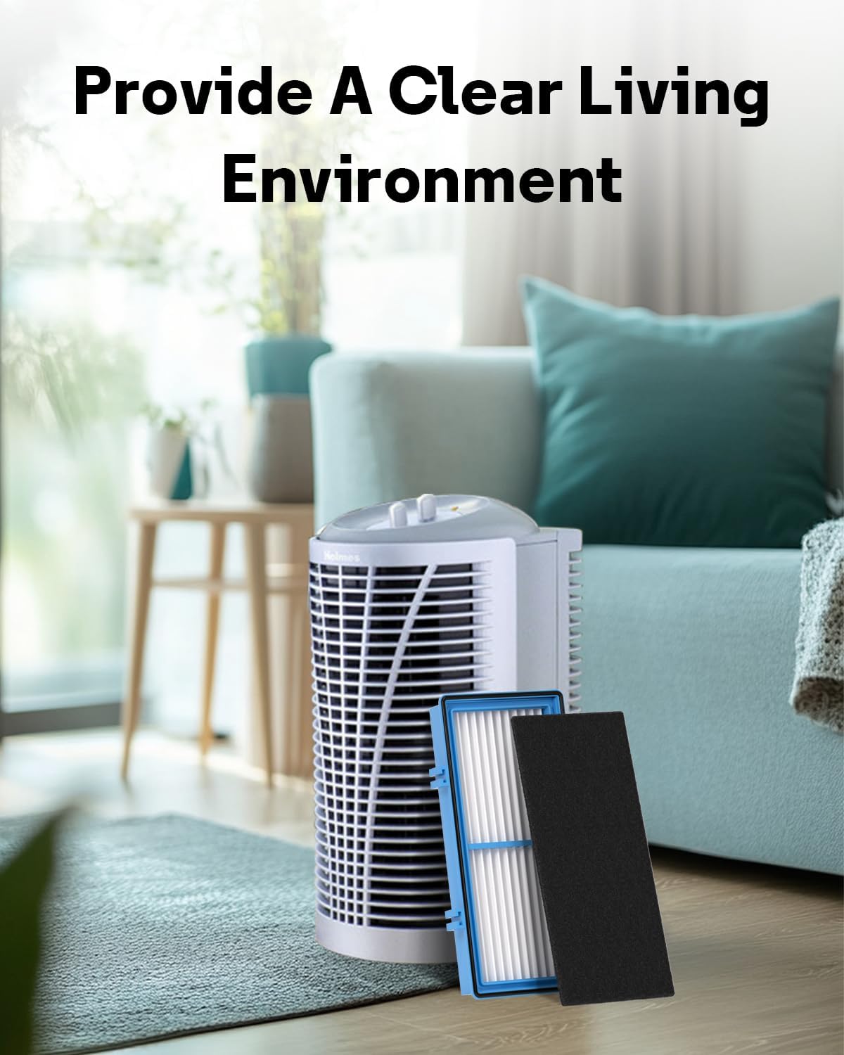 Leemone Aer1 Filter Replacement for Holmes/Bionaire Air Purifier, Blue 2+4