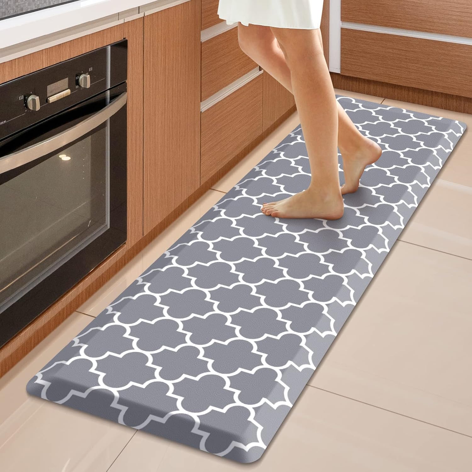 WISELIFE Kitchen Mats and Rugs Cushioned Anti-Fatigue, 17.3"x 60", Grey