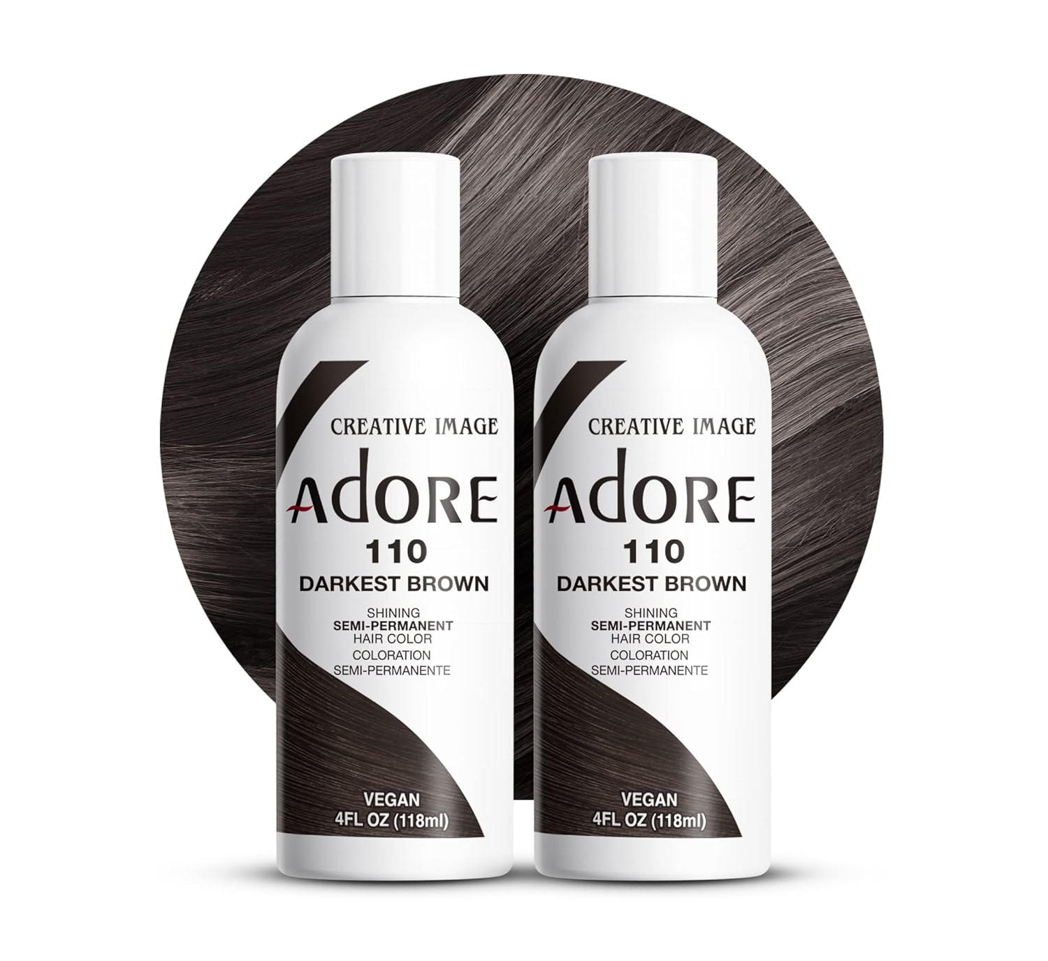 Adore Semi Permanent Hair Color, 107 Mocha, 4 Fl Oz | Vegan & Cruelty-Free Brown Hair Dye | No Ammonia, No Peroxide, No Alcohol