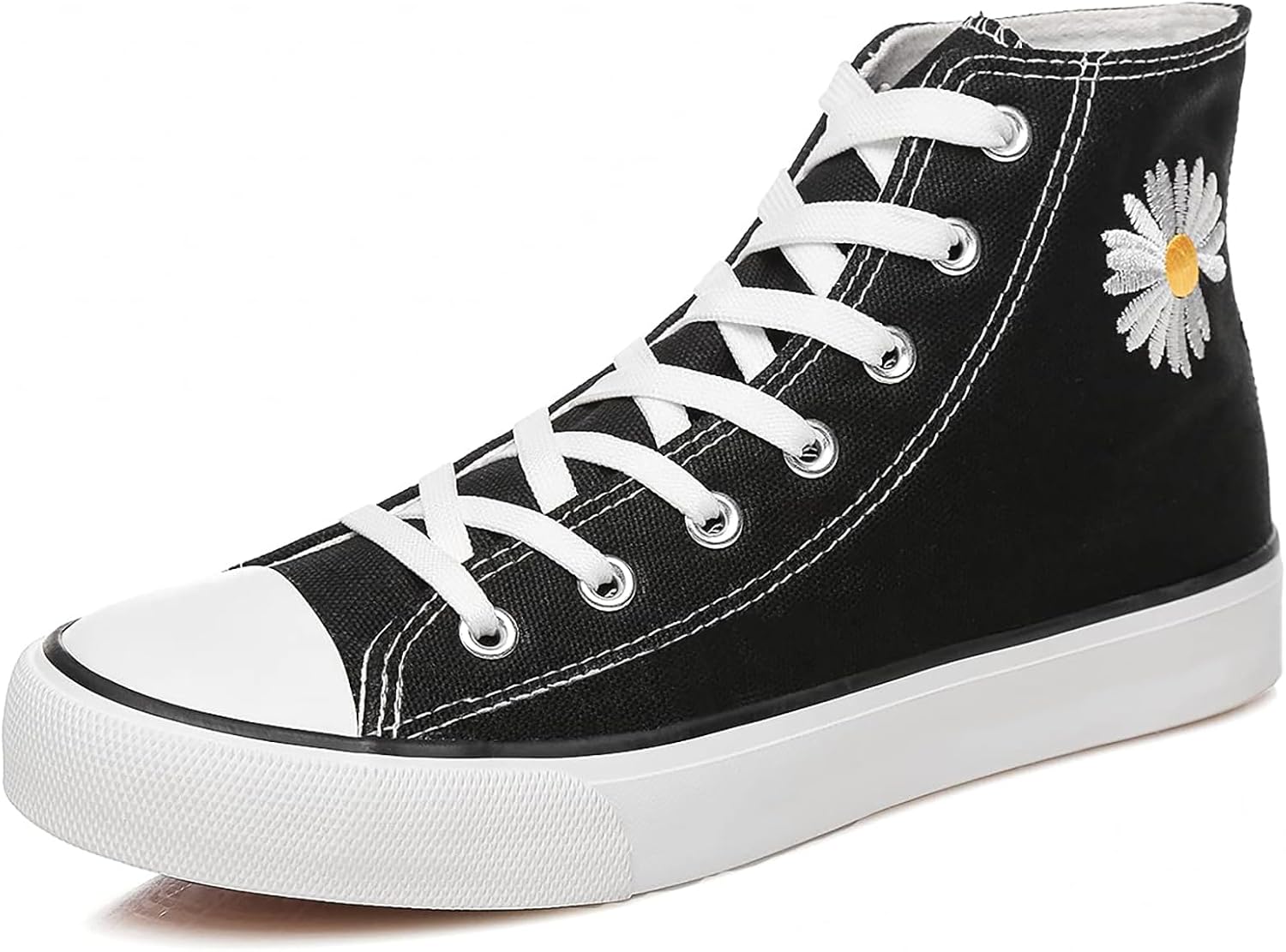 Womens Canvas Sneakers High Top Lace ups Casual Walking Shoes