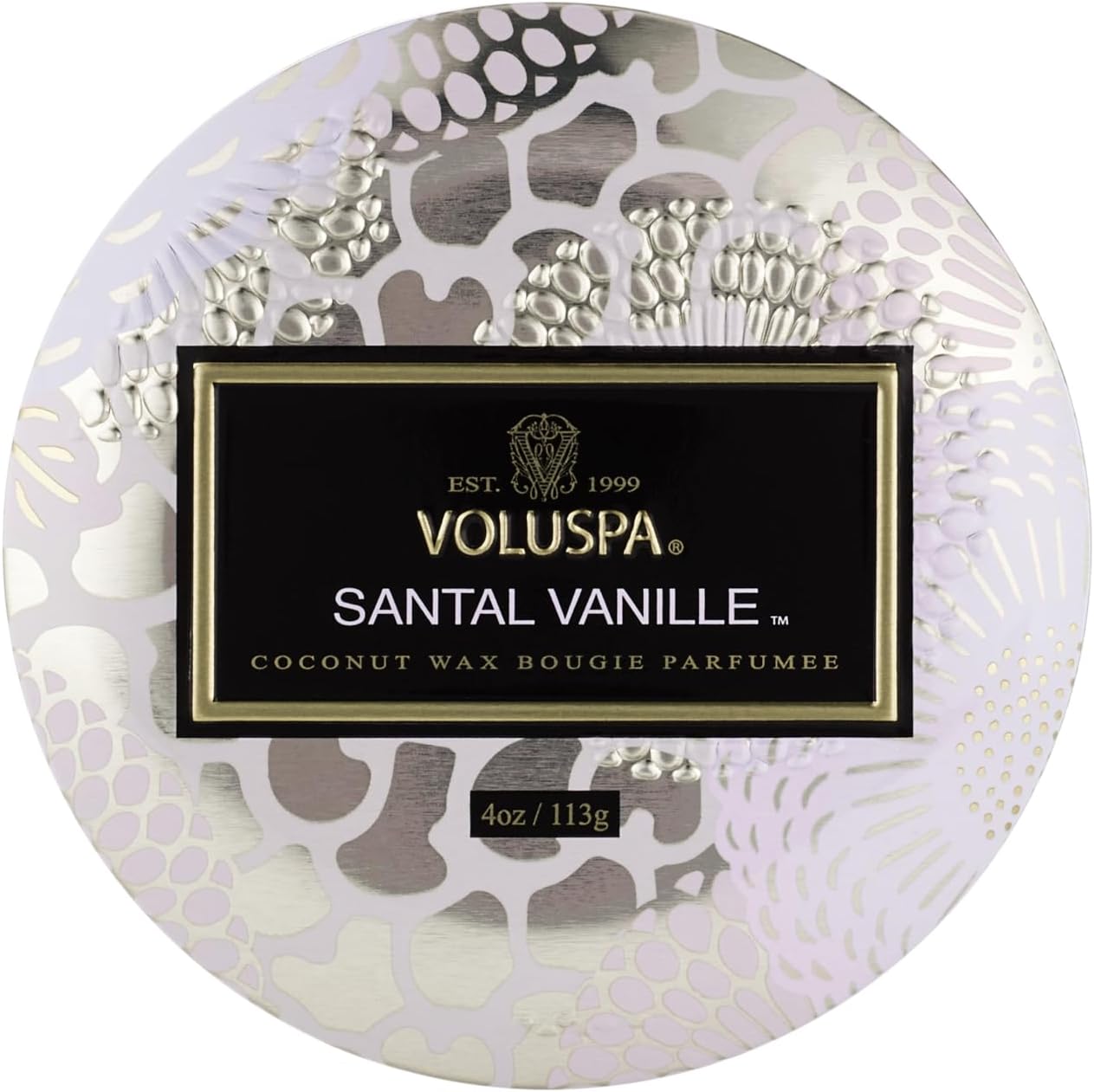 Voluspa Baltic Amber Candle | Mini Tin | 4 Oz. | 25 Hour Burn Time | Coconut Wax for a Cleaner Burn
