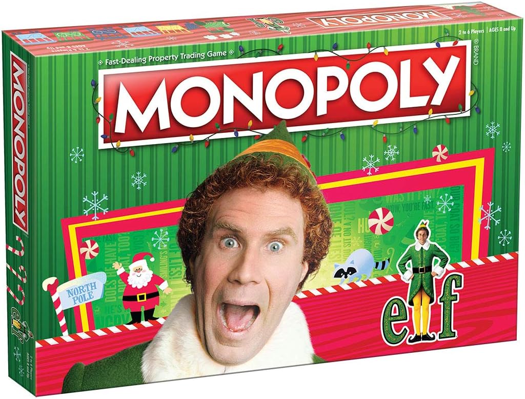 Monopoly Elf | Based on Christmas Comedy Film Elf | Collectible Monopoly Game Featuring Familiar Locations and Iconic Moments | Officially Licensed