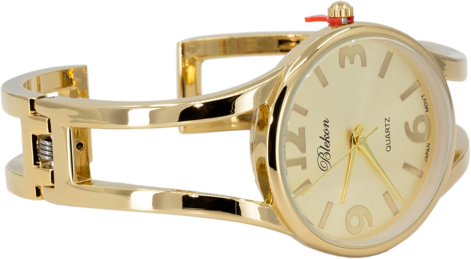 Collections Women's Elegant Analog Quartz Watch - 33mm Case, Casual Metal Cuff Bangle Design, Adjustable Fit for 7-8 Inch Wrist Size