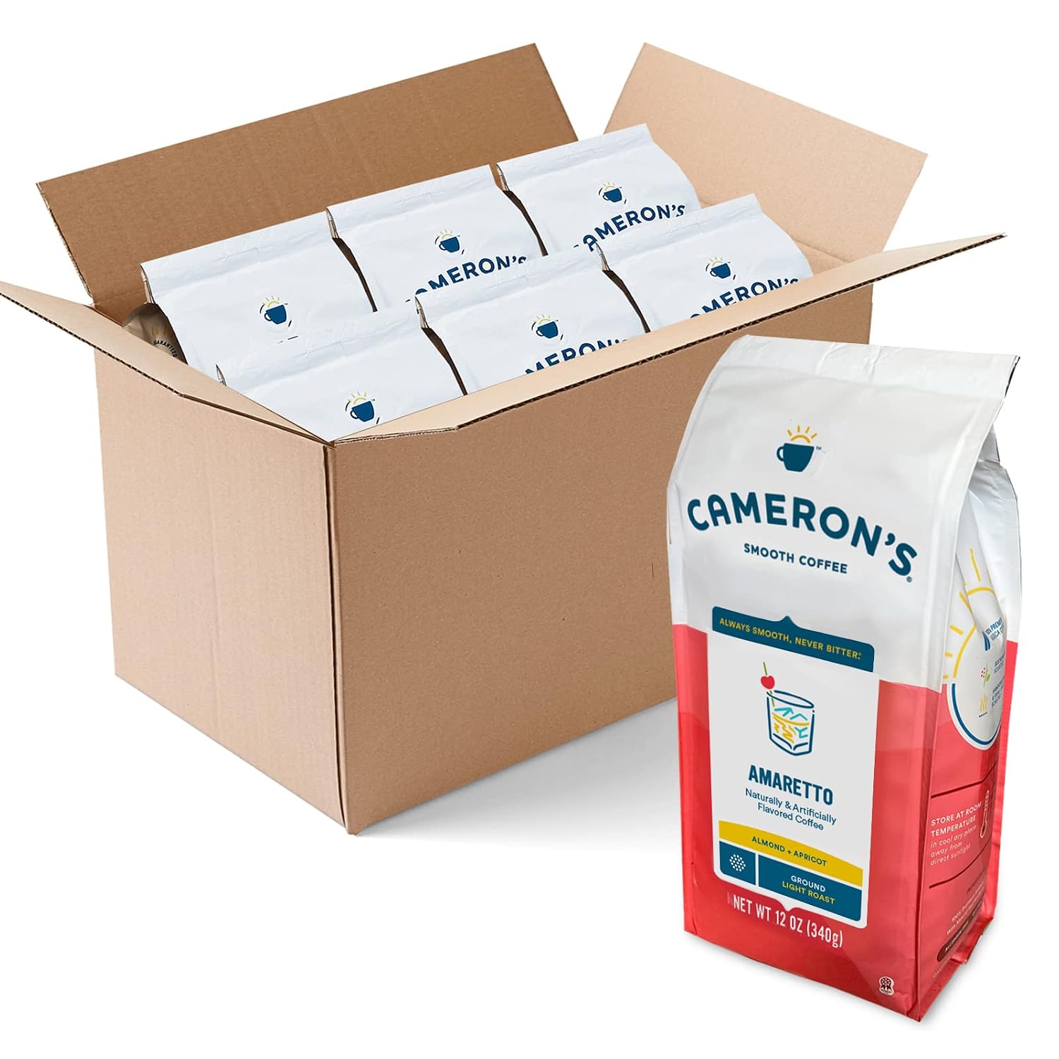 Cameron's Coffee Roasted Ground Coffee Bag, Flavored, Sea Salt Caramel, 32 Ounce