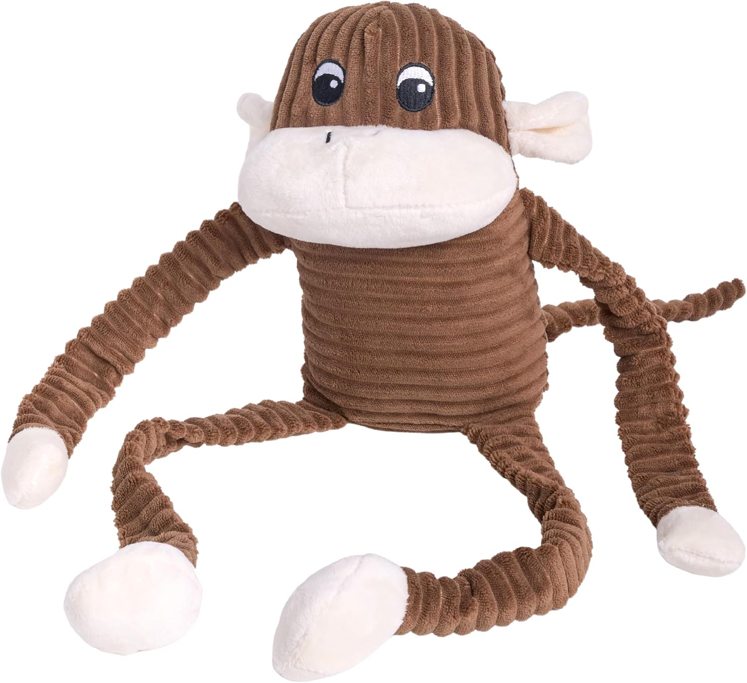 ZippyPaws Crinkle Monkey for Medium-Extra Large Dogs, Extra Large/Brown | Interactive Dog Toys to Keep Them Busy, Squeaky Plush Pet Toy for All Breeds