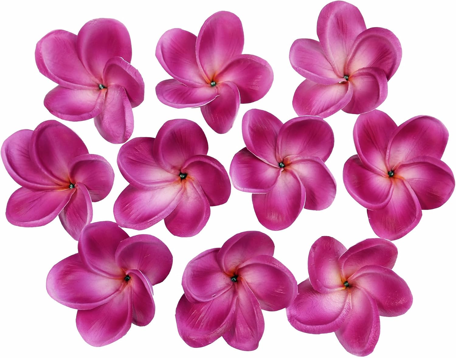 10PCS Artificial Plumeria Flowers with Stem, Apricot | Natural Real Touch,DIY Cake Decoration, Hawaiian Part, Luau Decor, Wedding Bouquets