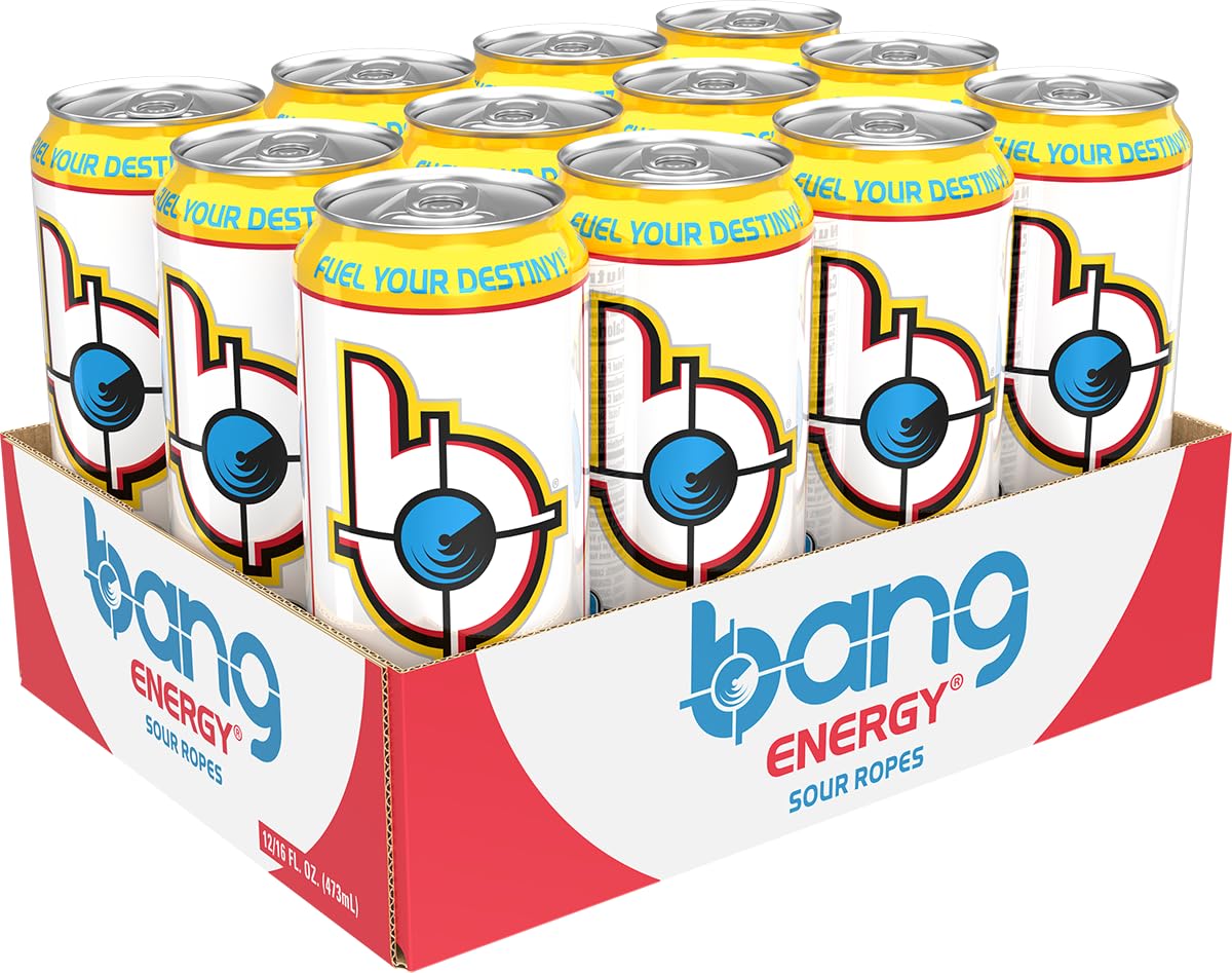 Bang Energy Blue Razz, Sugar-Free Energy Drink, 16-Ounce | Pack of 12