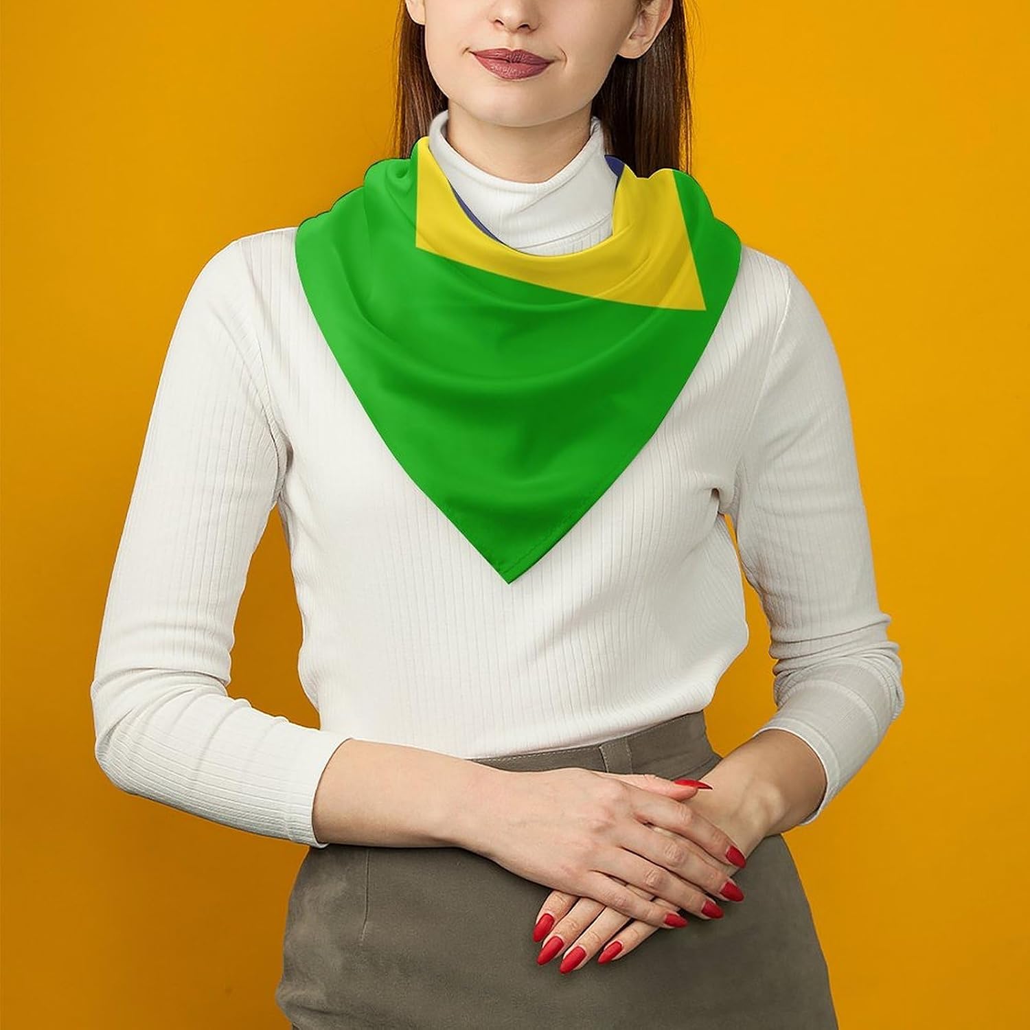 Flag Silk Scarf Head Hair Wraps Bandana Square Satin Head Scarf For Women