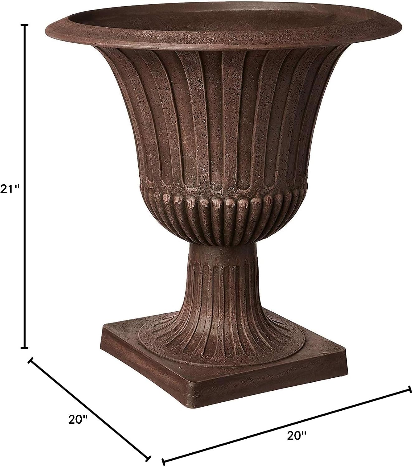 PSW HU40BK Bristol Urn Planter, 16 by 18-Inch, Black
