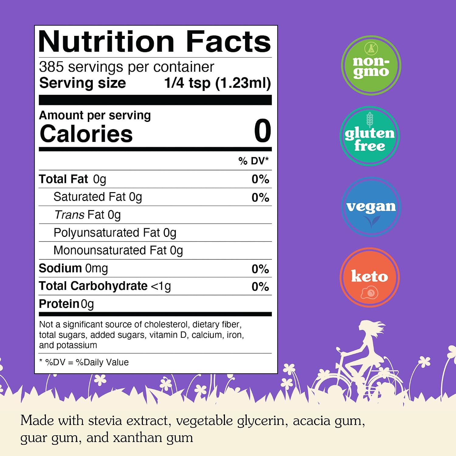 NuNaturals Stevia Syrup Sweetener, Chocolate, Sugar-Free, 16 oz