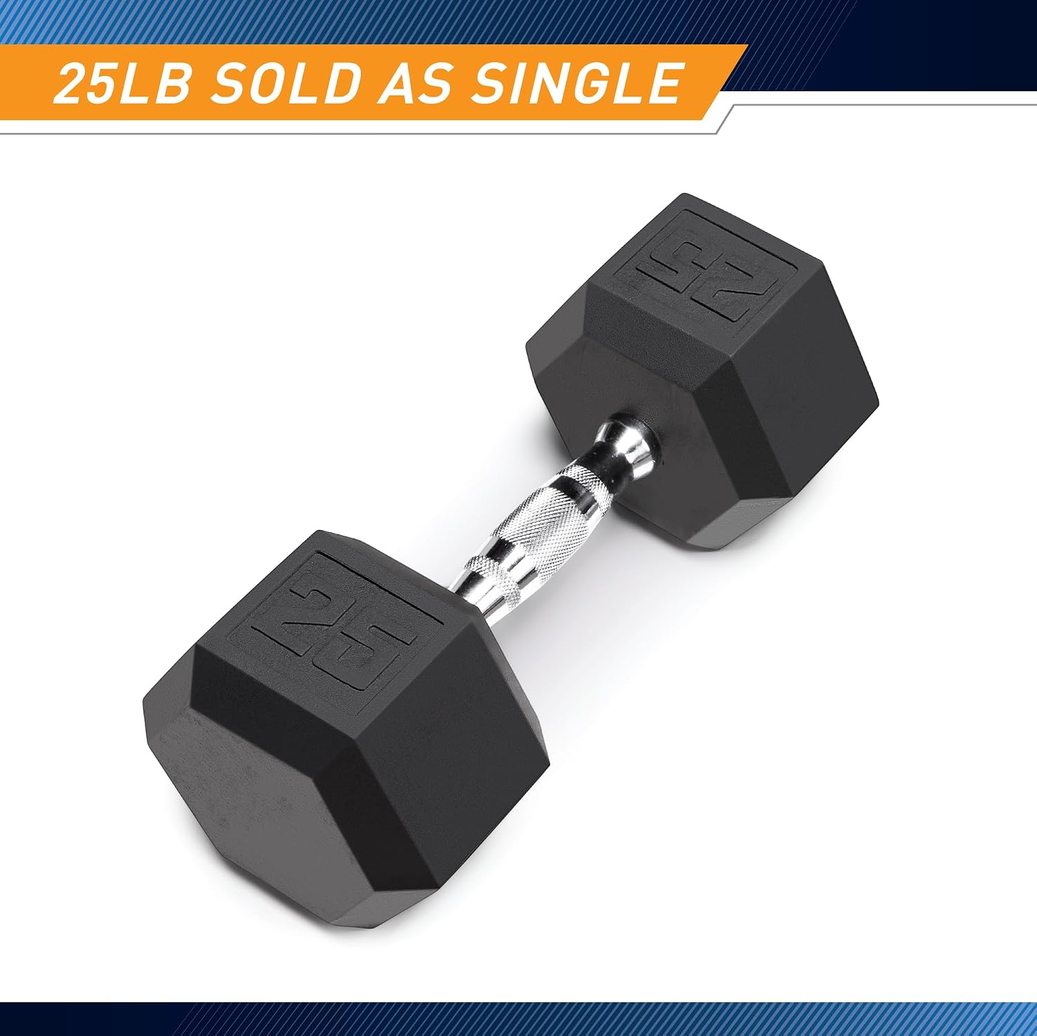 Marcy Classic Rubber Hex Dumbbell with Knurled Grip for Strength Training and Bodybuilding, 5lb - 50lb Single Dumbbell for Exercise & Fitness, Sold Individually