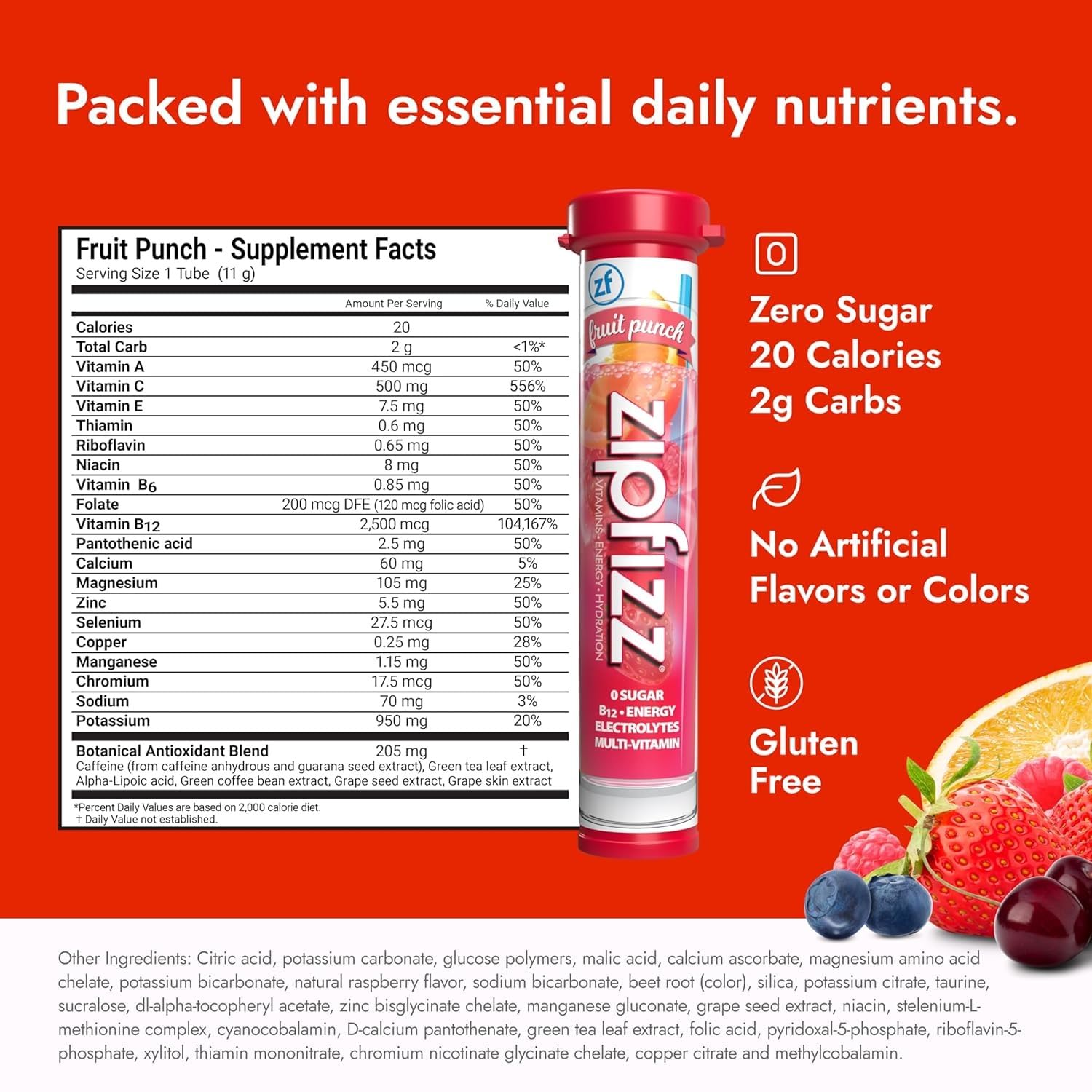 Zipfizz Energy Drink Powder, 20 Pack B12 Electrolyte - Pink Lemonade | Hydration tubes with vitamin drink benefits, 100mg caffeine, B12, electrolytes, & no artificial sugar for active lifestyle