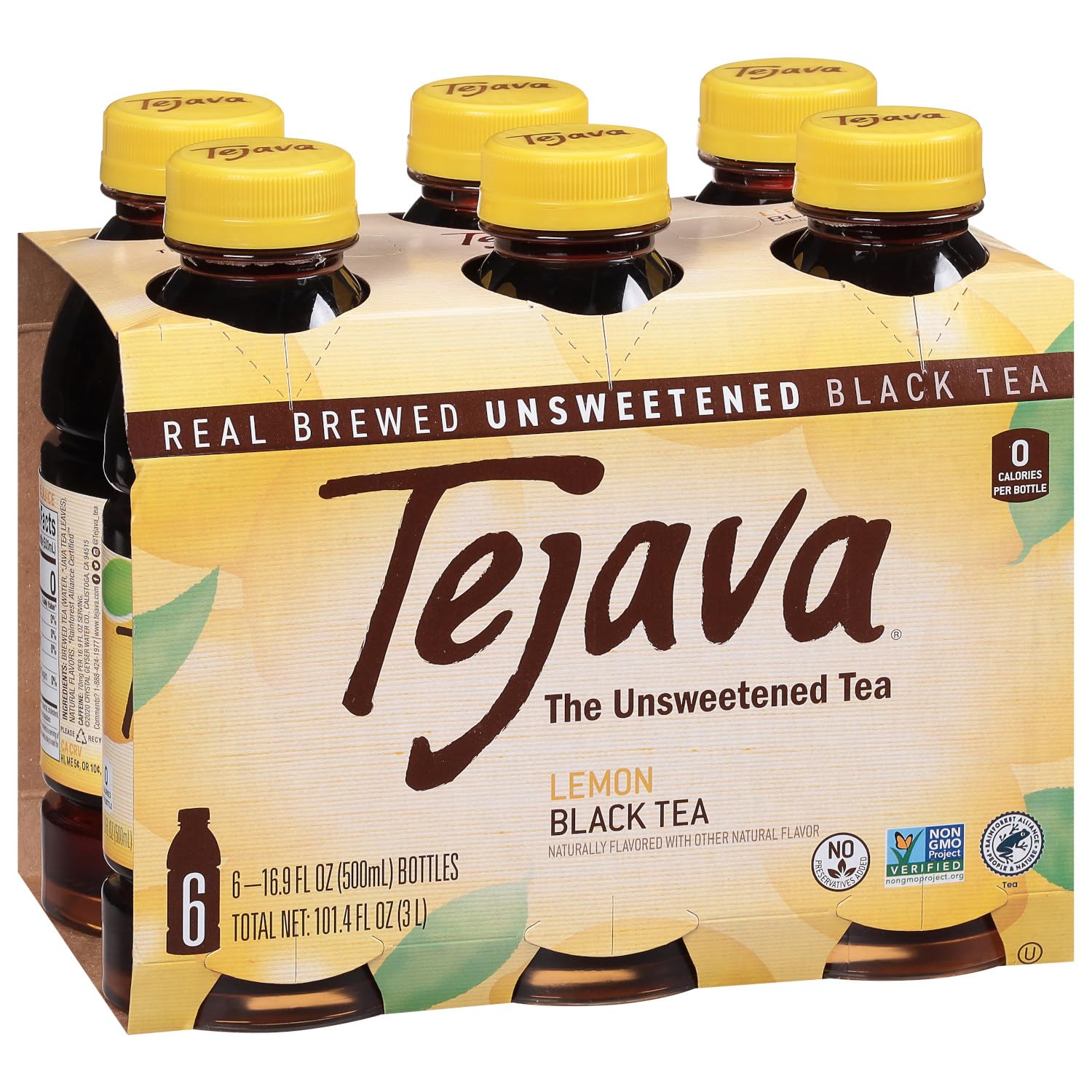 Tejava Pineapple Mango Unsweetened Black Iced Tea, 16.9 fl oz, Pack of 12
