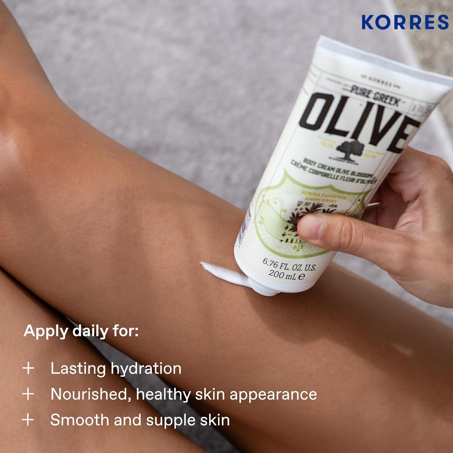 KORRES Olive Blossom Body Milk, Hydrating Lotion, 6.76 Fl Oz | With Aloe Extract, Greek Almond Oil & Provitamin B5; vegan, silicone- and paraben-free; one of 12 KORRES Body Milk scents.