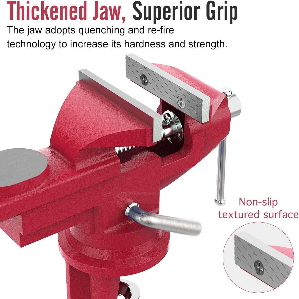 Housolution Universal Table Vise 3 Inch, 360°Swivel Base Bench Clamp