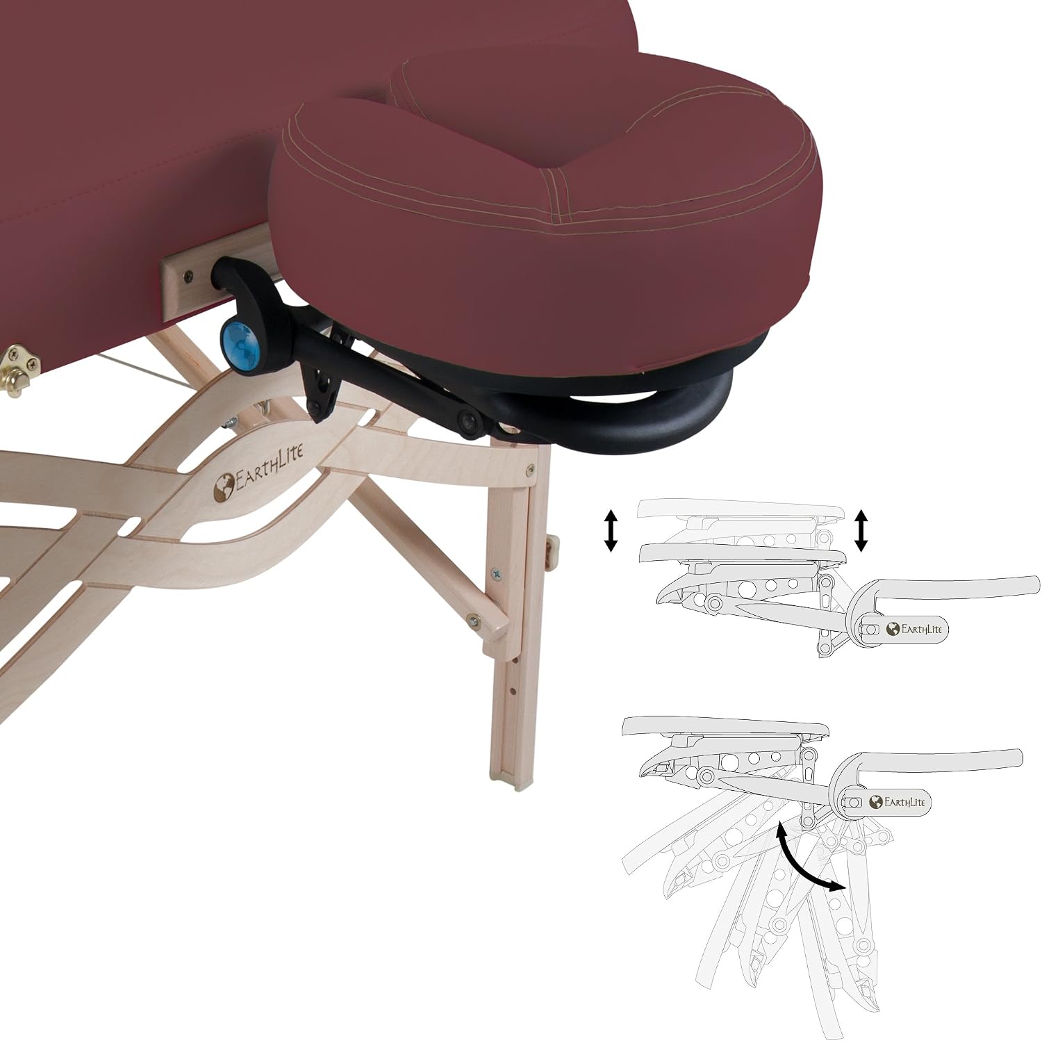 EARTHLITE Premium Portable Massage Table Package SPIRIT - Spa-Level Comfort, Deluxe Cushioning incl. Flex-Rest Face Cradle & Strata Face Pillow, Carry Case (30/32” x 73”) - Made in USA