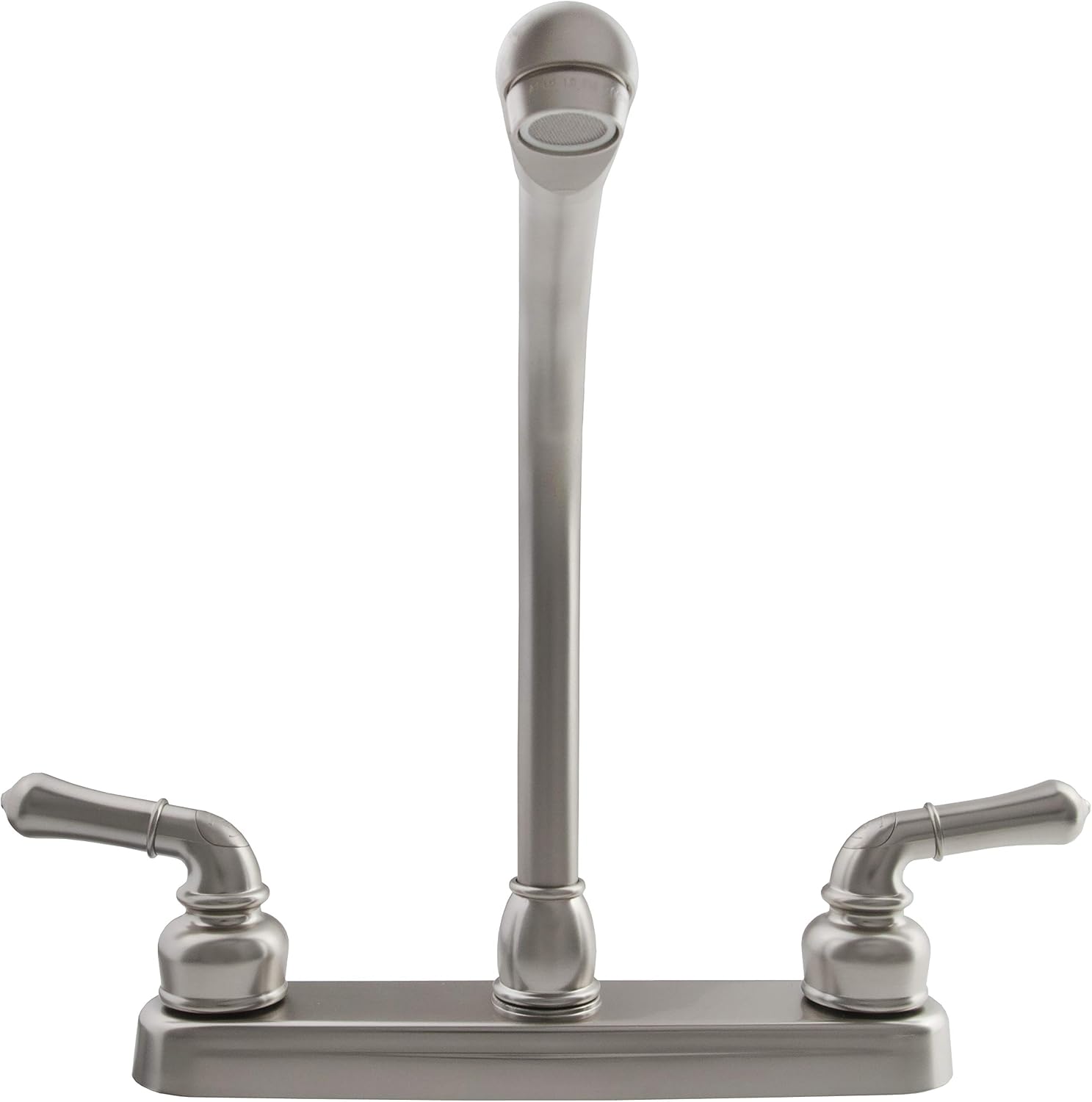 Dura Faucet DF-PK210C-SN RV Hi-Rise Kitchen Sink Faucet (Satin Nickel) | Tall spout and classical levers make washing big pots easy. Brushed Satin Nickel.