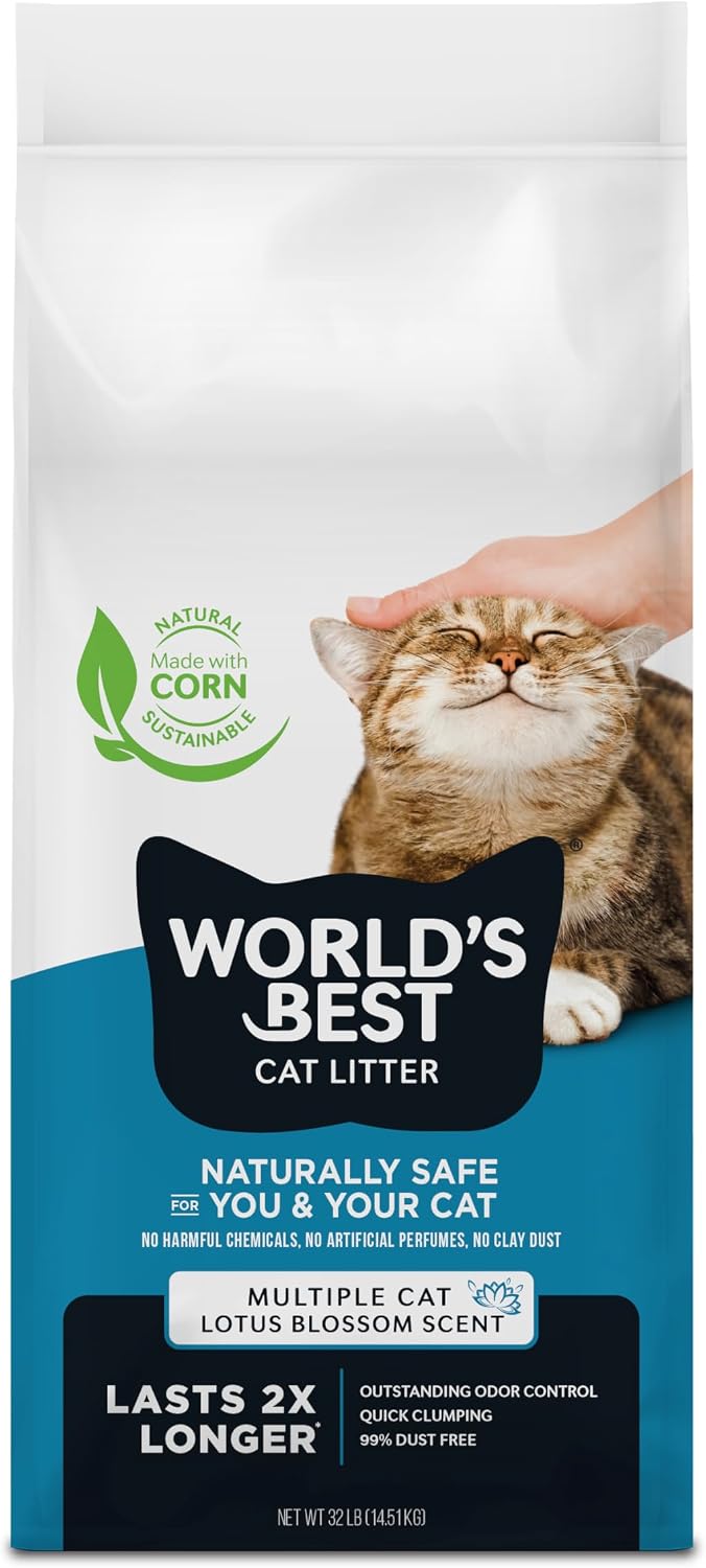 World's Best Cat Litter Lotus Blossom Scented, Odor Control, 32 lb Bag