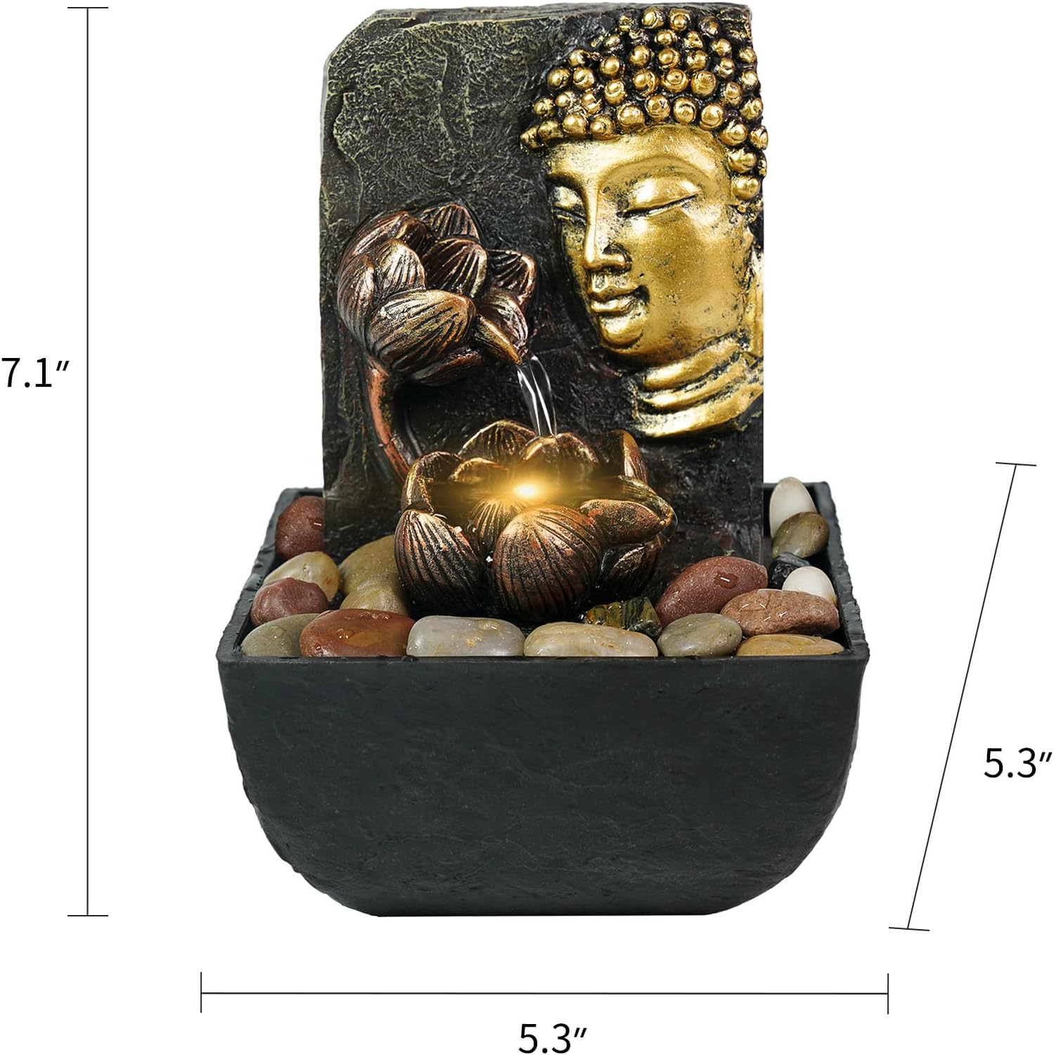 Resin LED Indoor Water Fountains | Office, Home Relocation Gifts