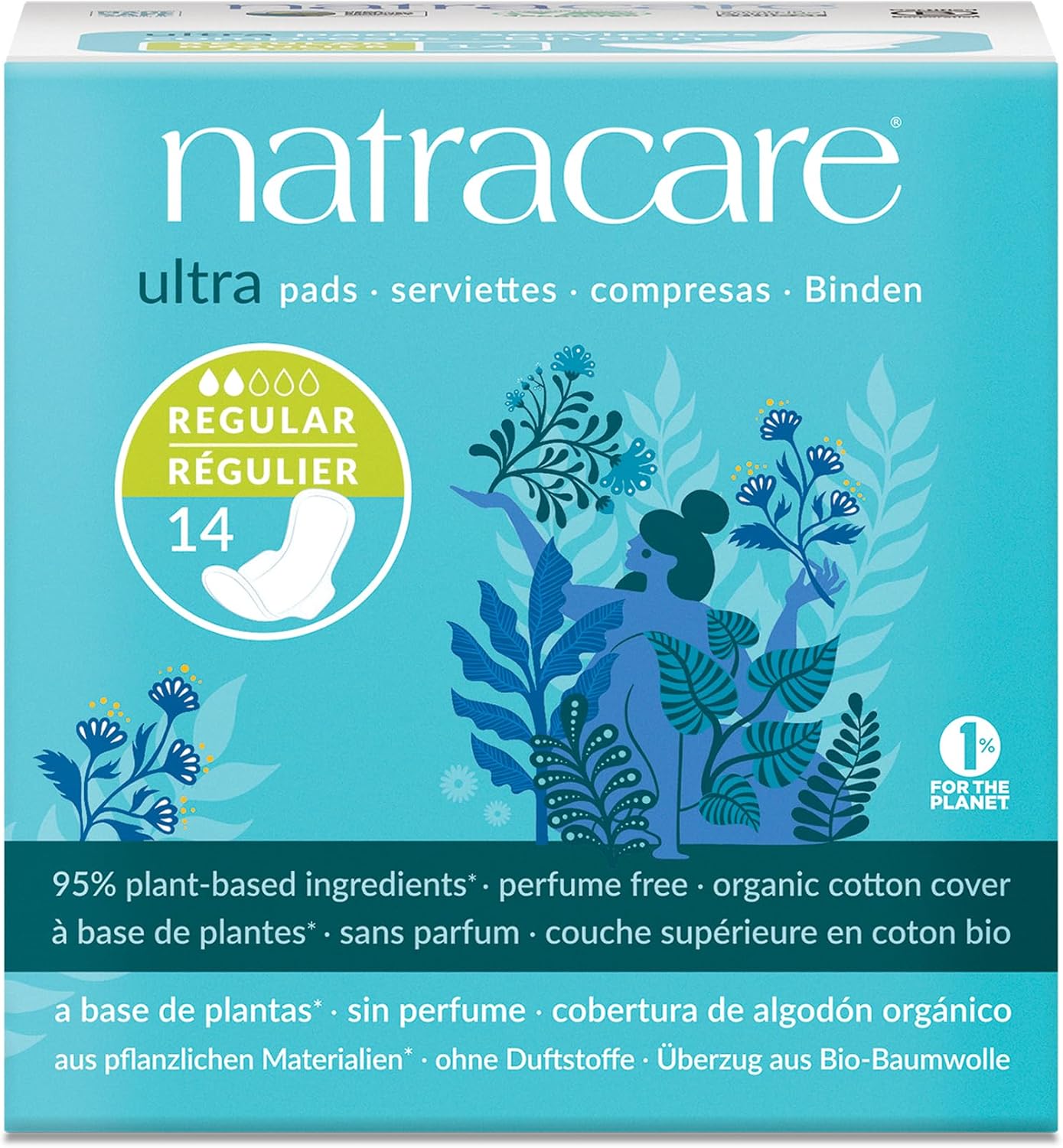 Natracare Cotton Natural Feminine Ultra Pads Regular With Wings By Natracare, 14 Ea, 14 Count