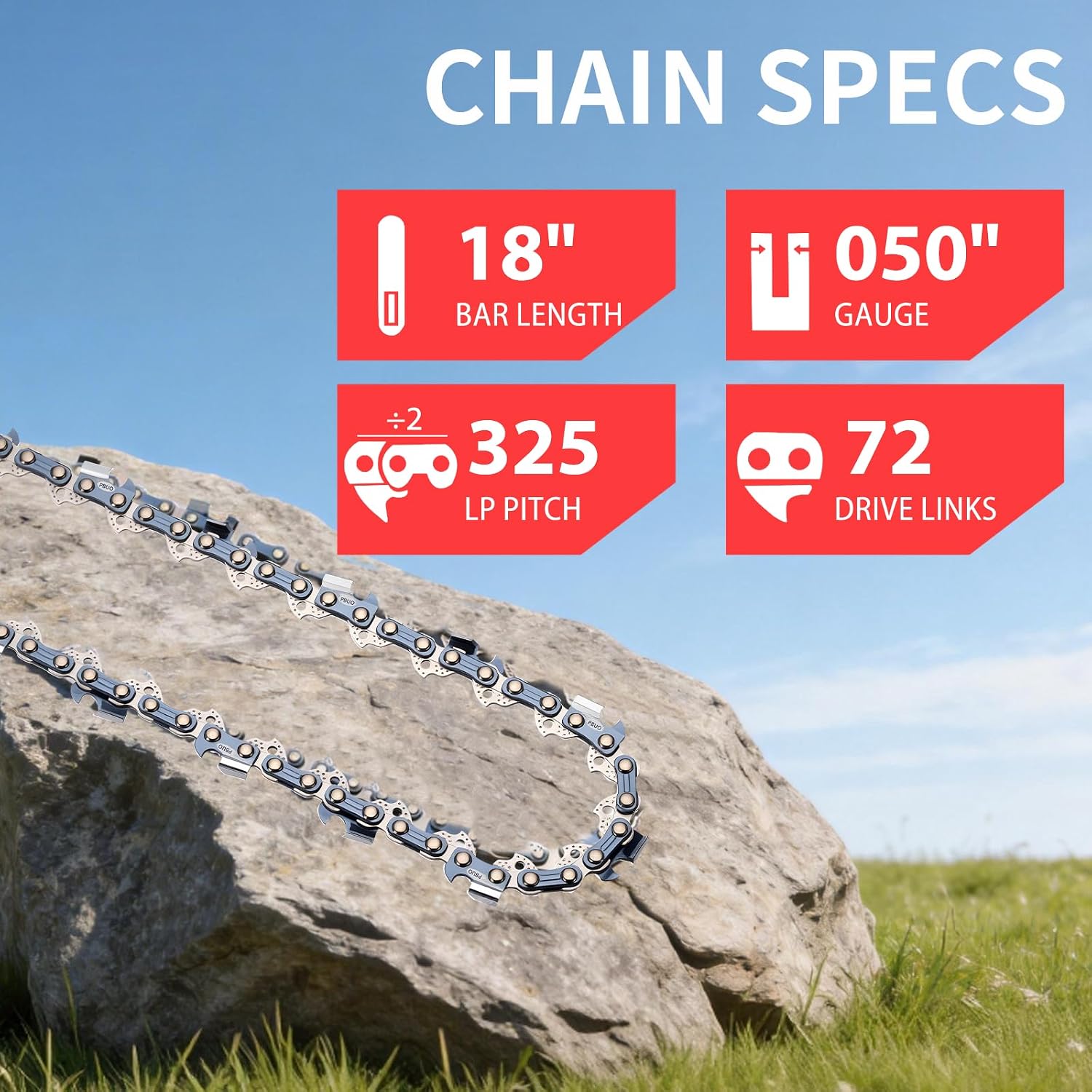 18 Inch Chainsaw Chain Replacement .325" Pitch .063" Gauge 68 Drive Links, Fits Stihl (PRE 2023 .063" Gauge) 025, MS250, MS251, 3005 008 4717-36390050068, Full Chisel, 3 Pack | P-Series