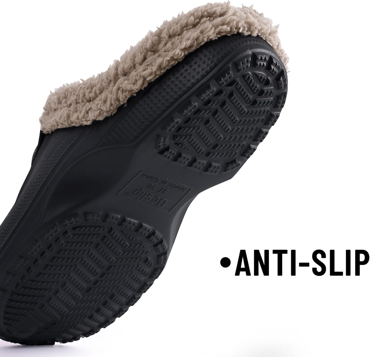 Beslip Fur Lined Clogs for Women & Men Fuzzy Slippers with Memory Foam