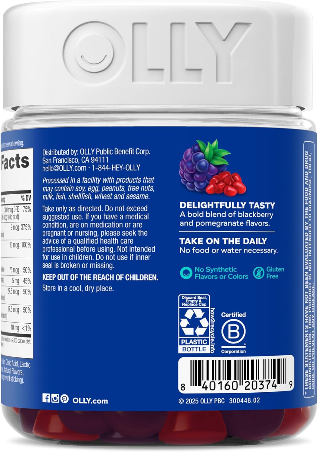 OLLY Men's Multivitamin Gummy, Supports Overall Wellness,* - 90 Count