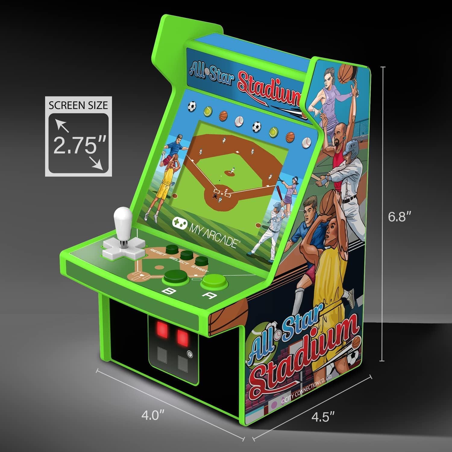 My Arcade Micro Player Mini Arcade Machine: Galaga Video Game, Fully Playable, 6.75 Inch Collectible, Color Display, Speaker, Volume Buttons, Headphone Jack - Electronic Games