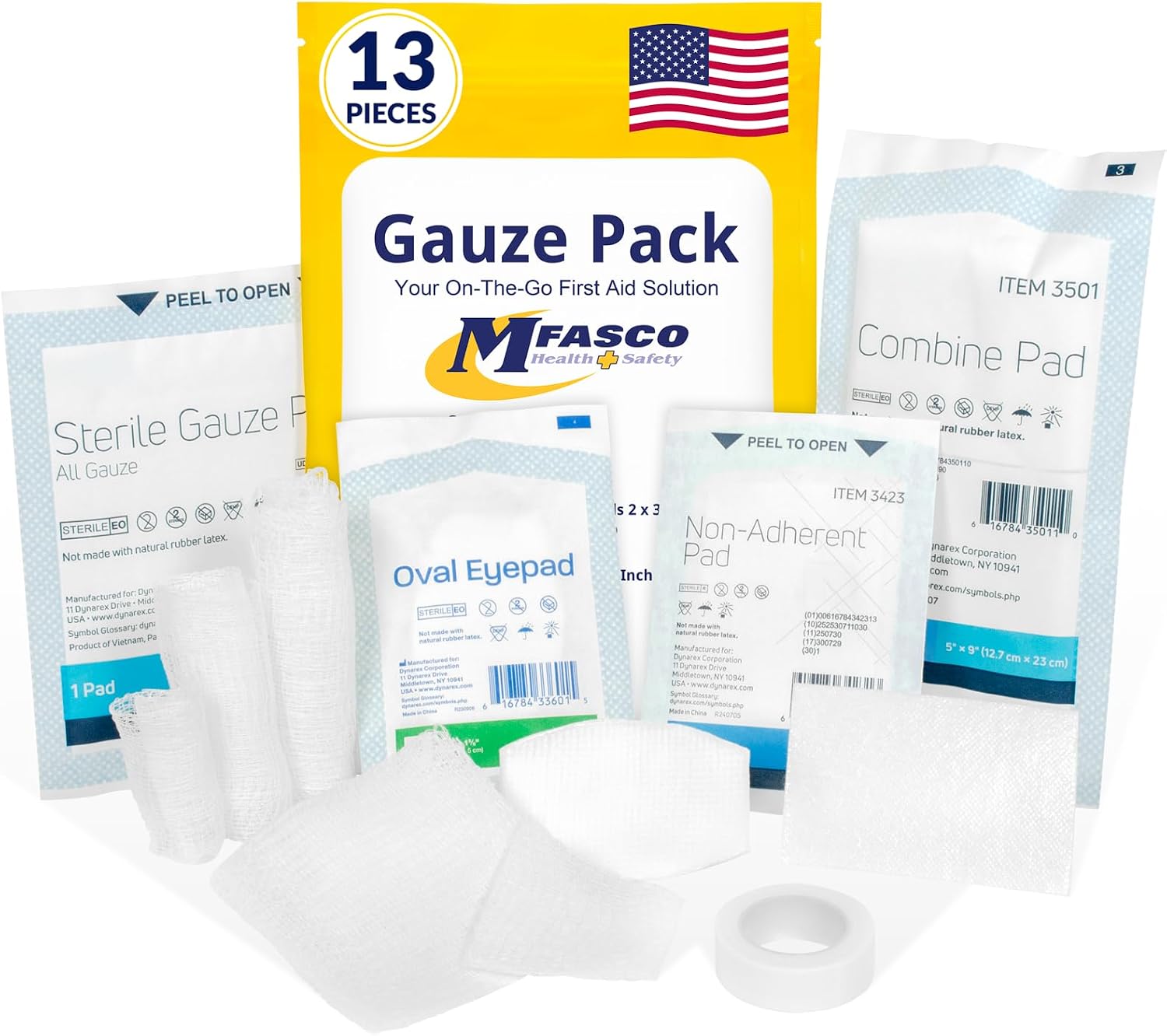MFASCO Antiseptic Wound Care Travel Pack | 39 Piece First Aid Kit Refill | BZK, Antiseptic Wipes, Sting Relief, Wound Ointment | Essential First Aid Supplies | Refill Personal First Aid Kits