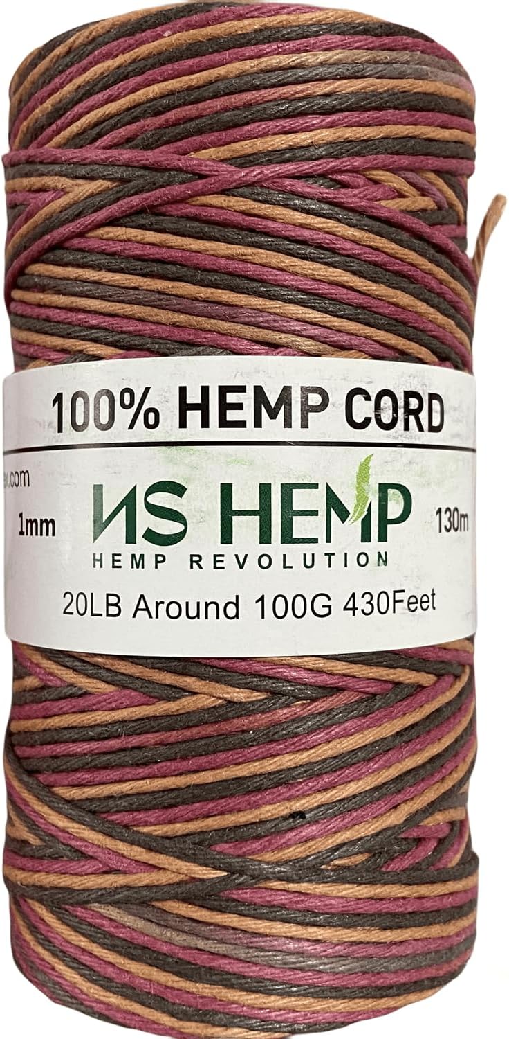 【 NS HEMP 】 Sustainable Hemp Twine Hemp Cord for Jewelry Making, Hemp Cord 1mm 130 Meters (026 RAW)