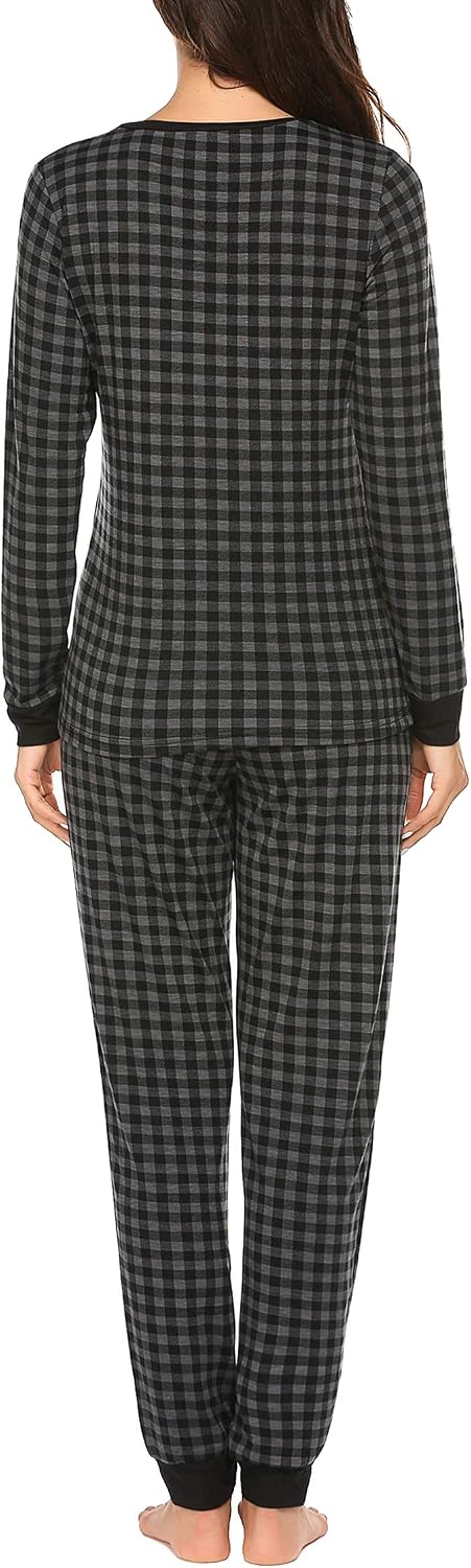 Ekouaer Womens Pajamas Sets Long Sleeve Tops with Jogger Pants