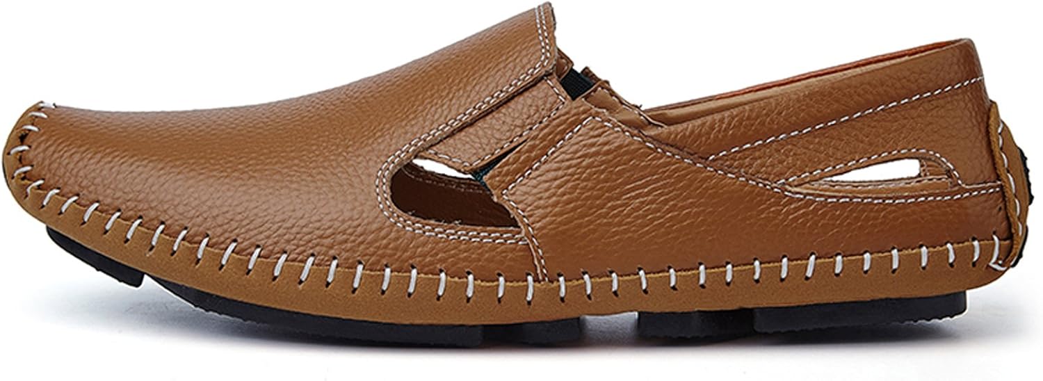 Men's Driving Shoes Leather Slipper Casual Slip on Loafers | Top Grain Leather Upper, Moccasin Toe, Slip-on, Traction Rubber Outsole, Mens Dress Shoes, Mens Casual Loafers