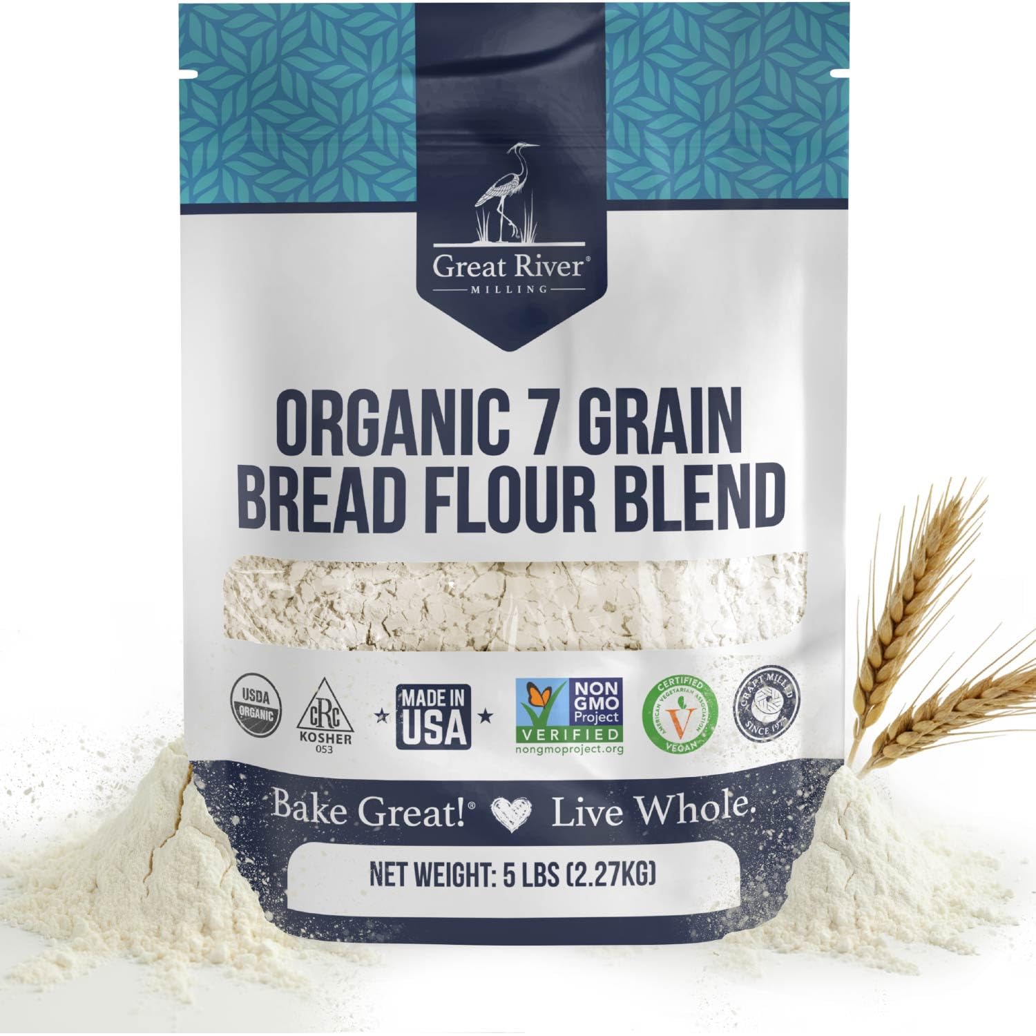Great River Milling Organic 7 Grain Bread Flour, 25 lb