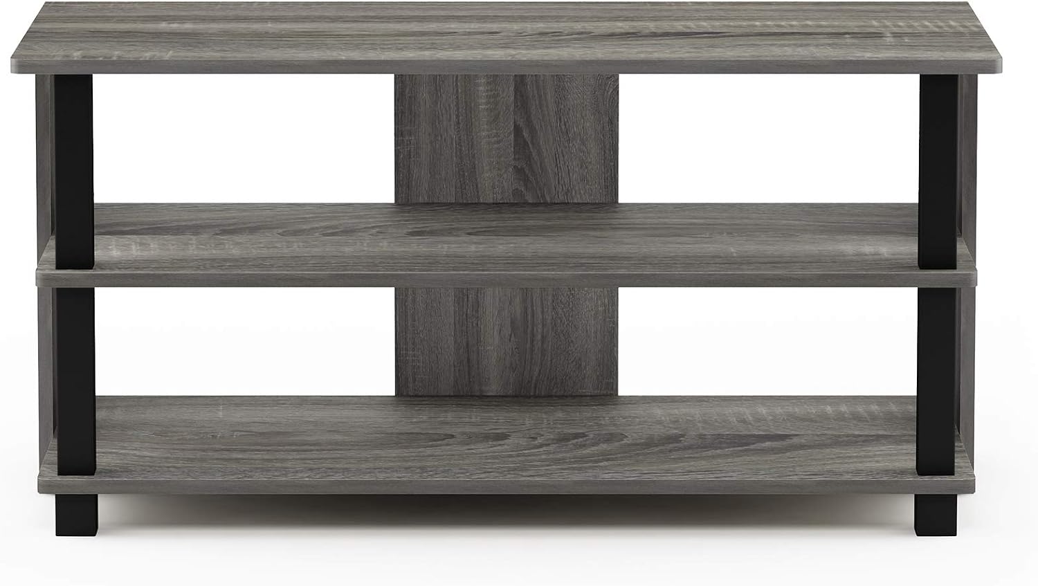 Furinno Beginning TV Stand, 2-Tier Rectangular Entertainment Center with Shelf, TV Console for TV up to 36 Inch, Open Back, for Living Room, Bedroom, French Oak