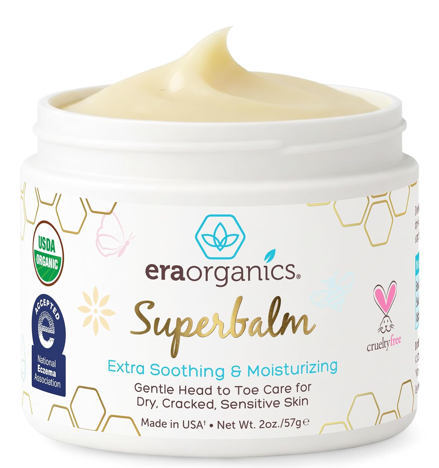 Superbalm USDA Organic Healing Ointment for Baby Eczema & Cradle Cap - 2oz | 100% Natural Soothing Superfood Cream for Toddler & Kids - Eczema, Cradle Cap, Baby Acne & Rashes - Non-Toxic, Fragrance-Free