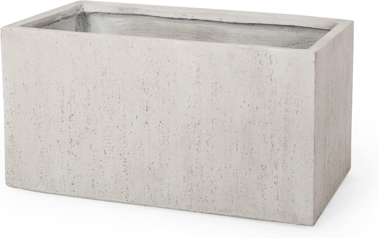 Christopher Knight Home Vanessa Outdoor Modern Large Cast Stone Rectangular Planter, White