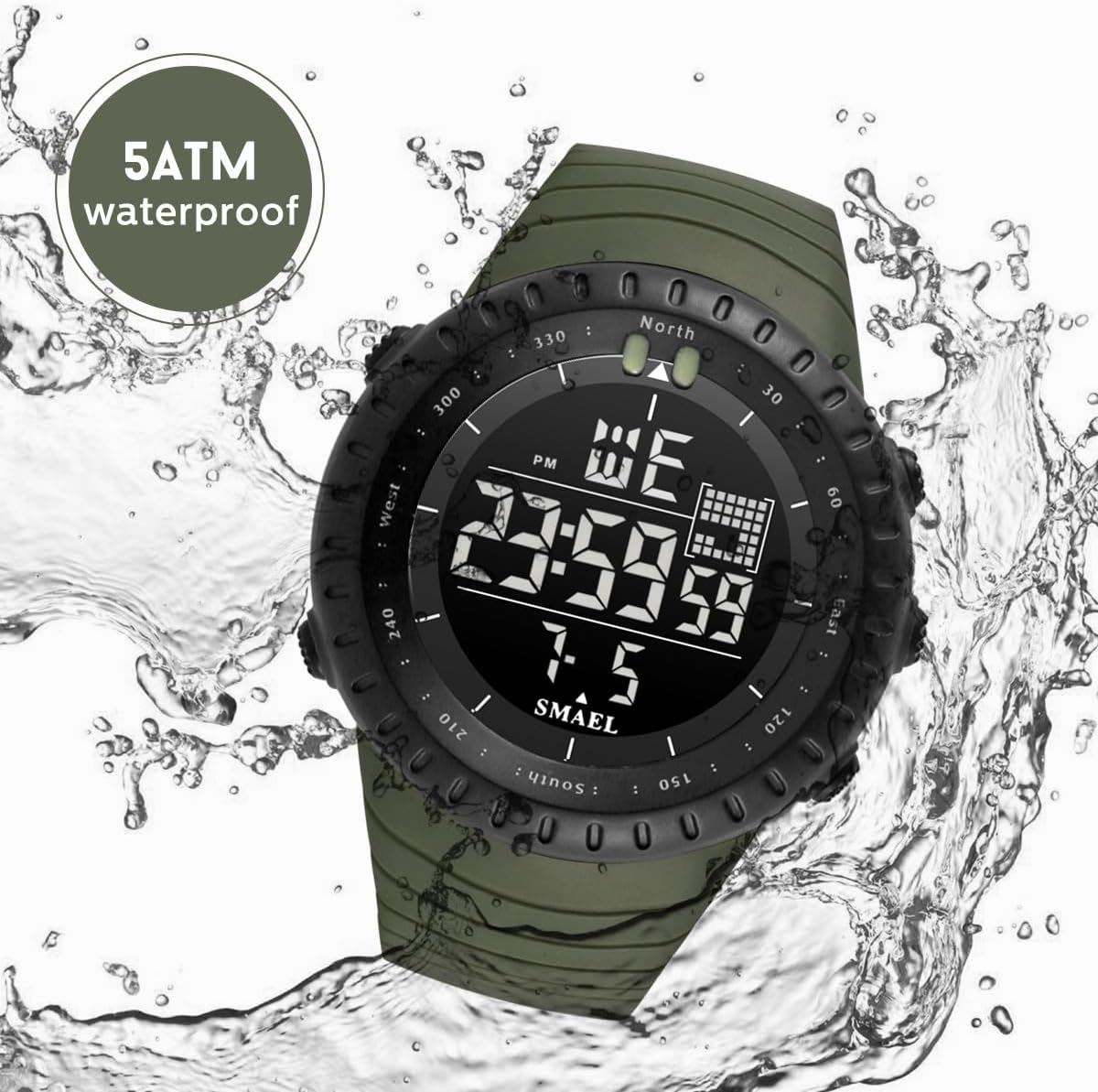 L LAVAREDO Mens Digital Watch Sports Military Watches Waterproof Outdoor Chronograph Wrist Watches for Men with LED Back Ligh/Alarm/Date