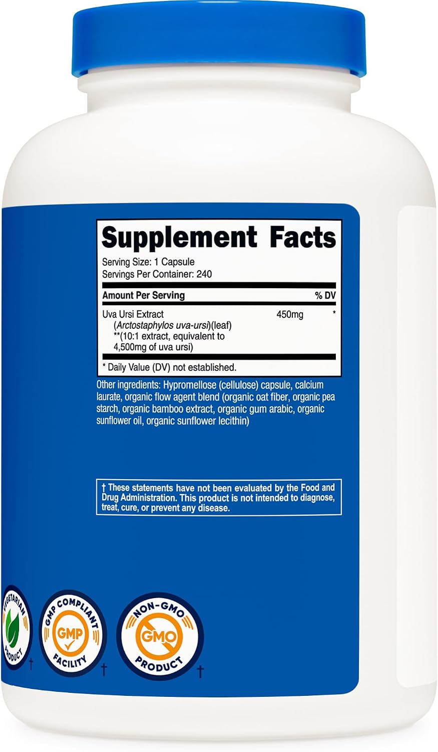 Nutricost Uva Ursi Extract 240 Capsules for 240 Servings Per Bottle